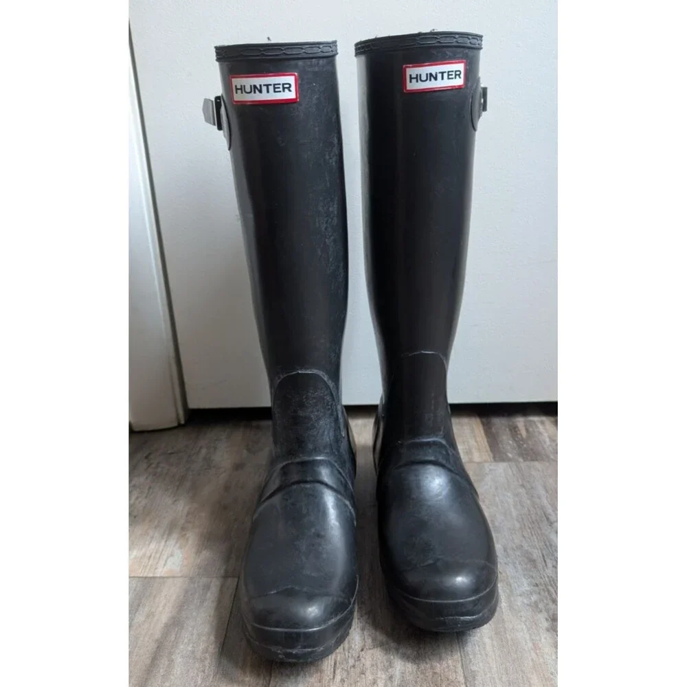 Hunter W23499 Hunter Original Tall Rain Boot Black Women's Size 9 Water Proof